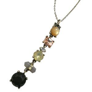 LOFT multi stone Y-drop pendant necklace